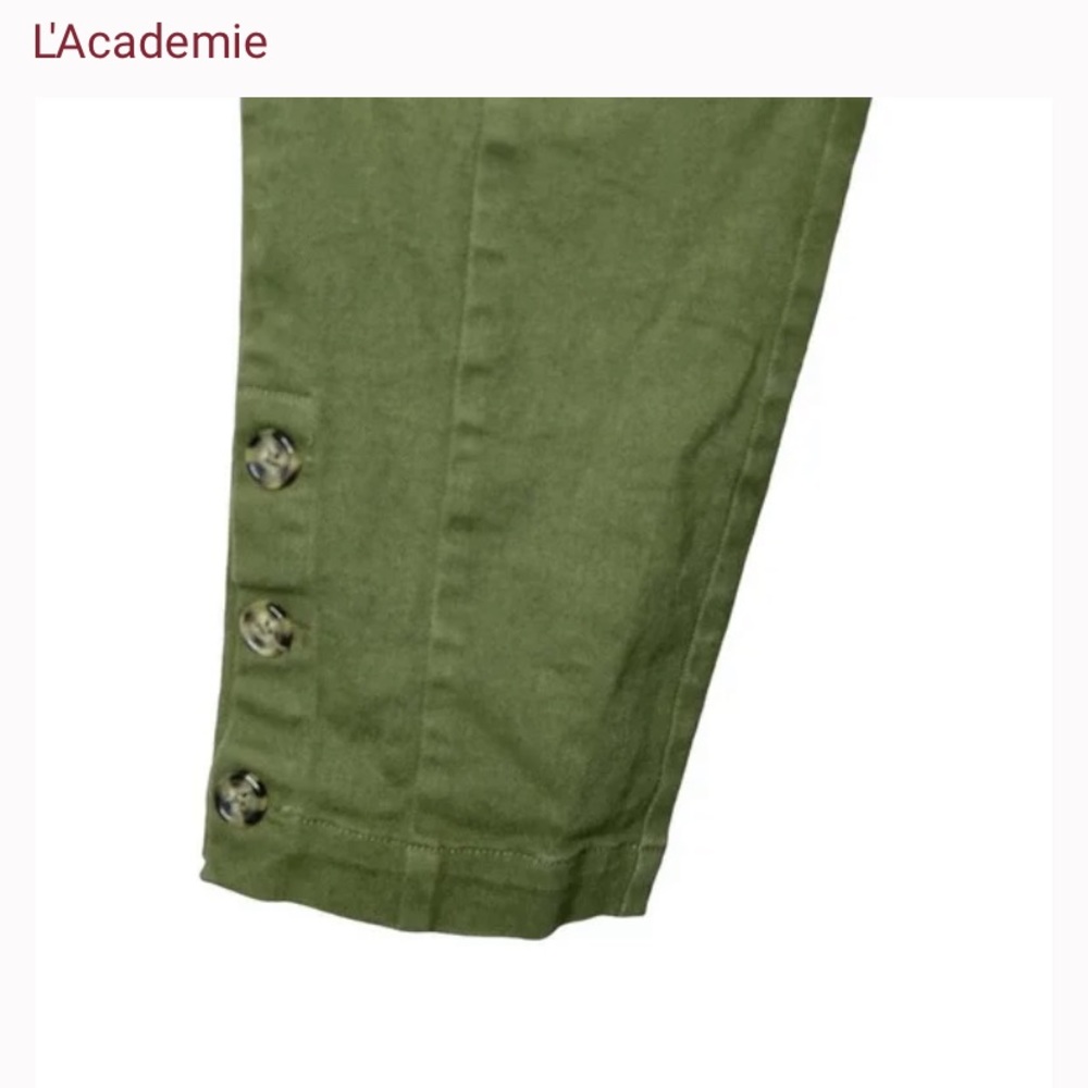 L’academié Revolve Alloy Skinny Pant in Olive green size large side zip - Picture 3 of 4